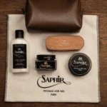 Coffret Signature : produits Saphir Médaille d’Or, brosse et trousse en cuir