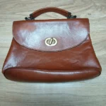 Sac à main katana paris en cuir marron vintage