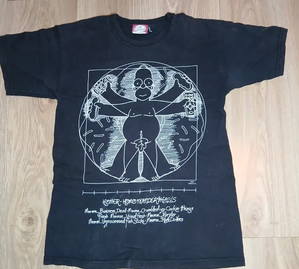 T-shirt the simpsons homer vintage noir taille s