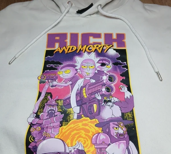 Rick and Morty hoodie blanc XS – sweat Adult Swim