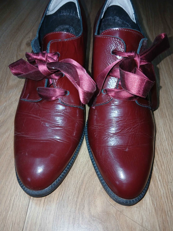Derbies à talon Fashion Victim cuir bordeaux