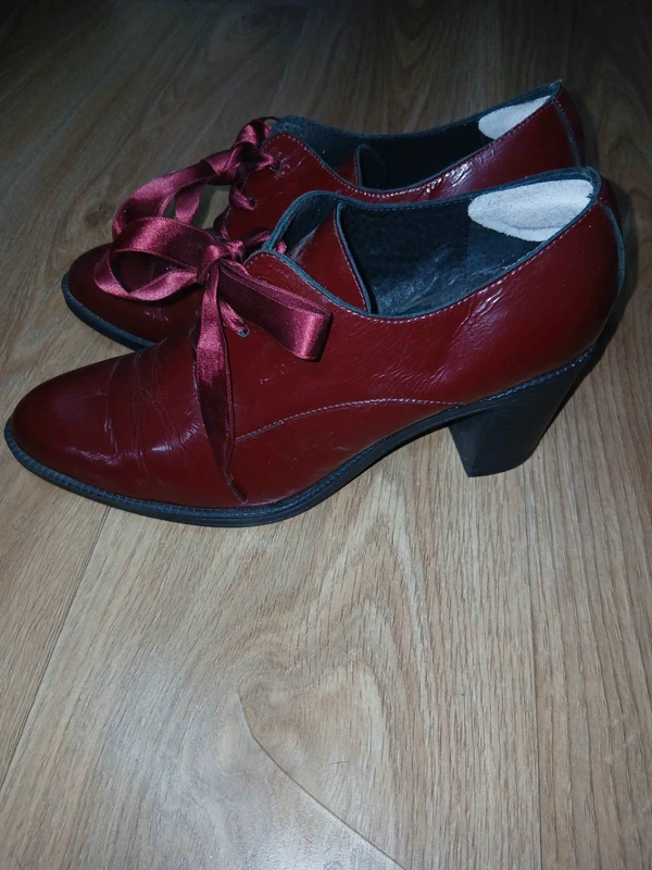 Derbies à talon Fashion Victim cuir bordeaux, photo 2