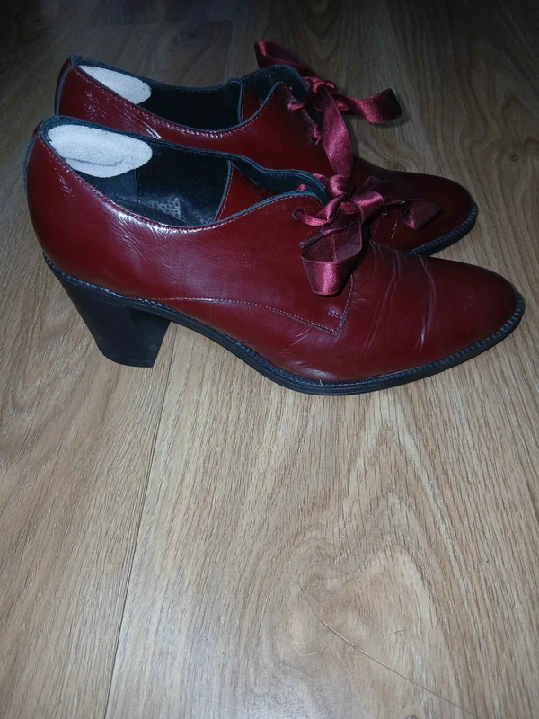 Derbies à talon Fashion Victim cuir bordeaux, photo 3