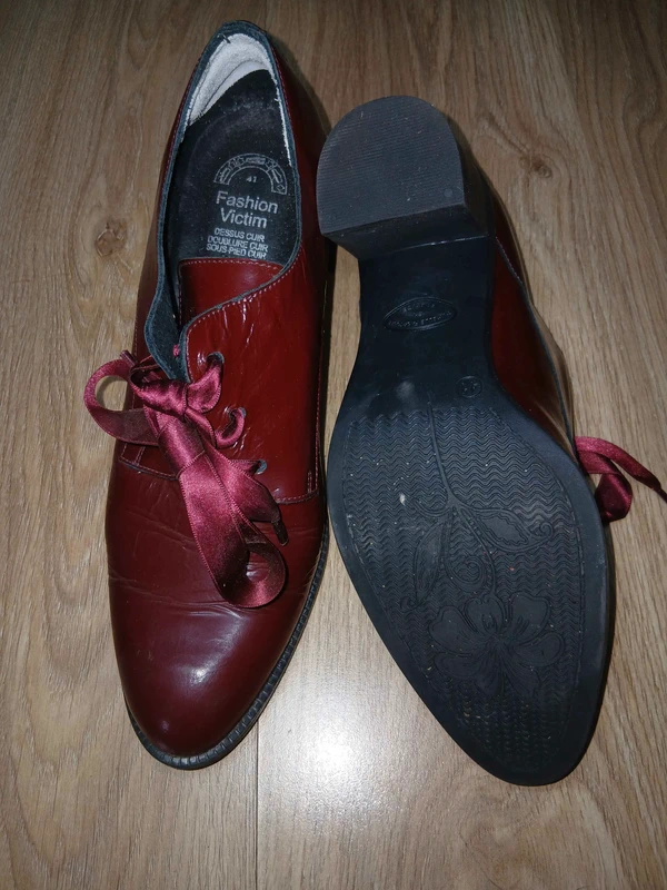 Derbies à talon Fashion Victim cuir bordeaux, photo 6