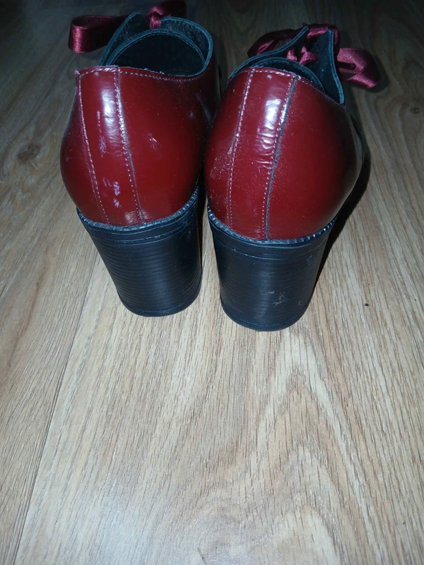 Derbies à talon Fashion Victim cuir bordeaux, photo 7