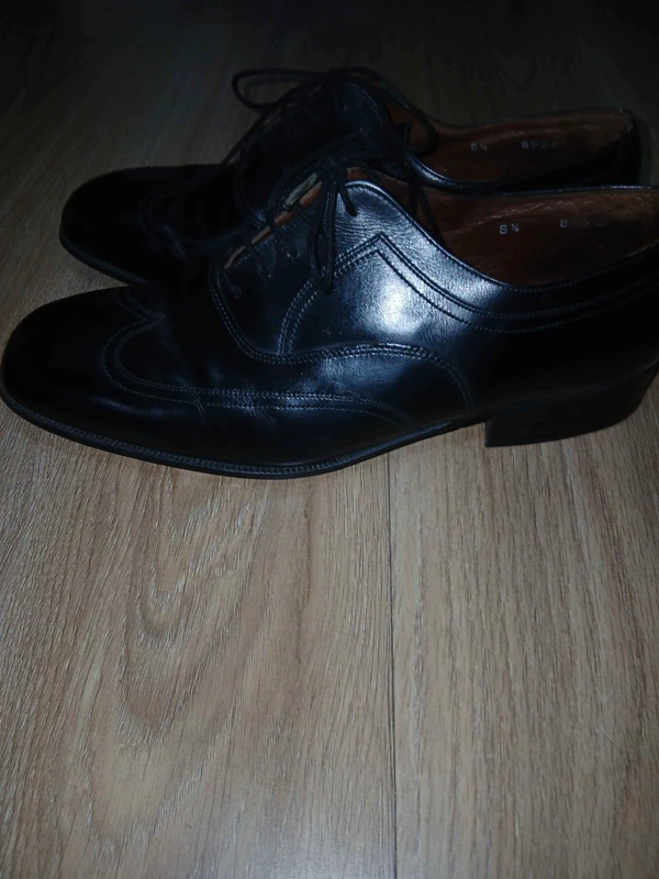 Chaussures homme cuir noir vintage, photo 2