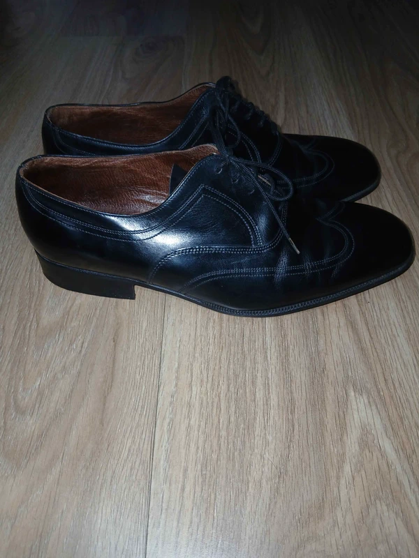 Chaussures homme cuir noir vintage, photo 3