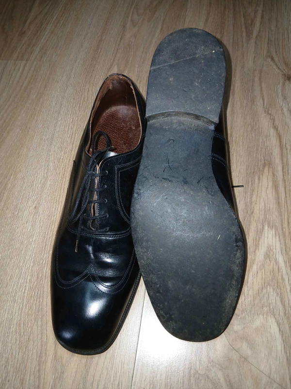 Chaussures homme cuir noir vintage, photo 5