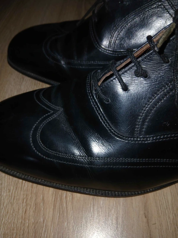 Chaussures homme cuir noir vintage, photo 6