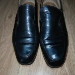 Mocassins Sacair cuir noir vintage made in France