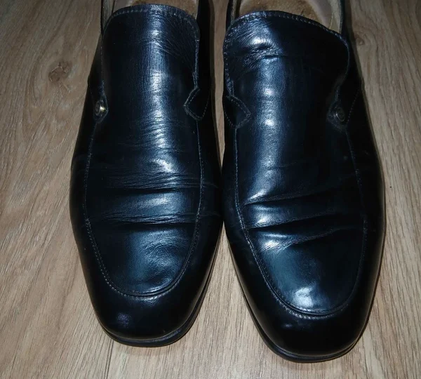 Mocassins Sacair cuir noir vintage made in France