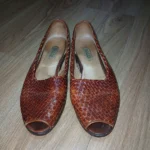 Chaussures Bally vintage en cuir tressé marron