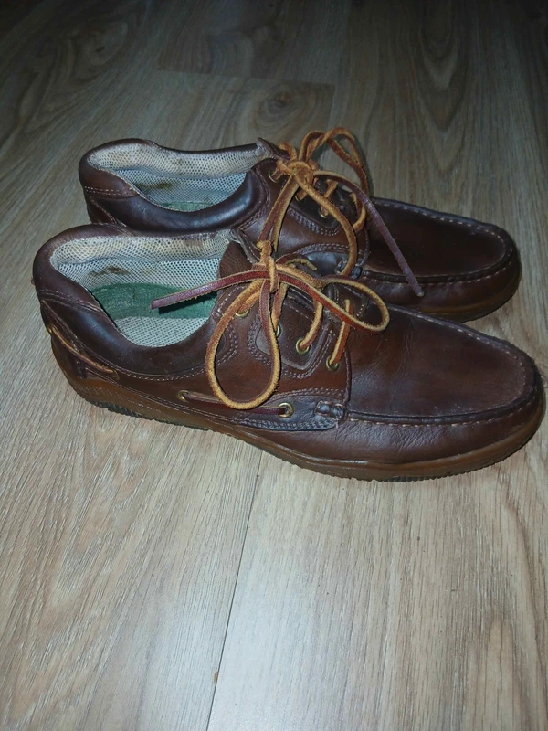 Chaussures bateau vintage homme tout cuir marron, photo 2