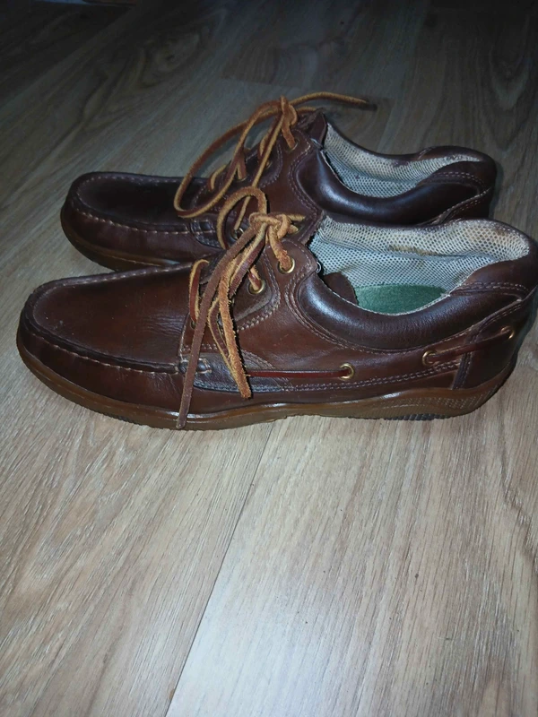 Chaussures bateau vintage homme tout cuir marron, photo 4