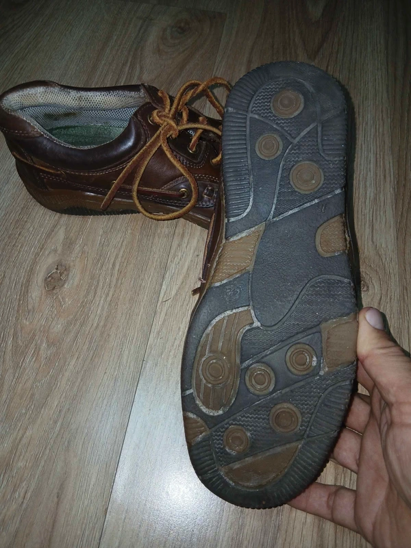 Chaussures bateau vintage homme tout cuir marron, photo 5