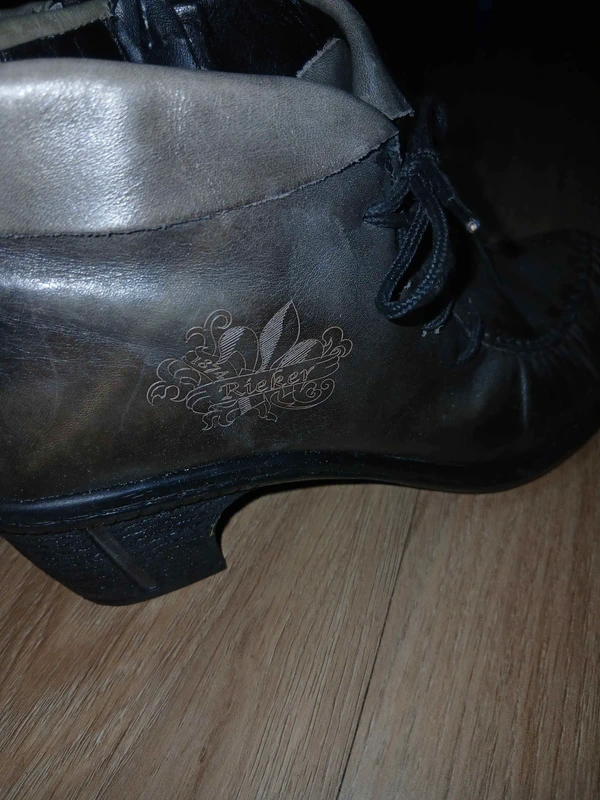 Bottines Rieker marron taupe à talon et lacets, photo 2