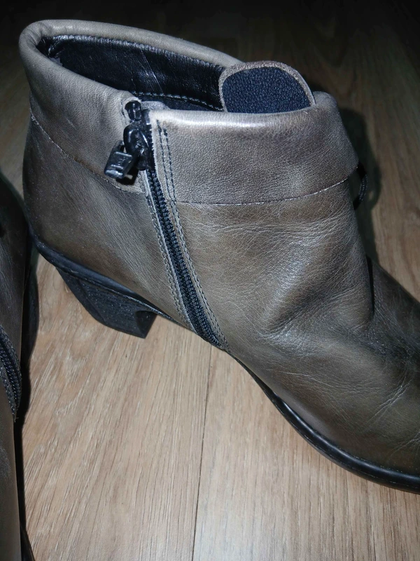 Bottines Rieker marron taupe à talon et lacets, photo 3