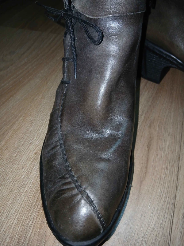 Bottines Rieker marron taupe à talon et lacets, photo 5