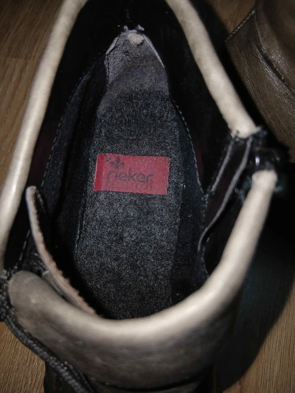 Bottines Rieker marron taupe à talon et lacets, photo 7