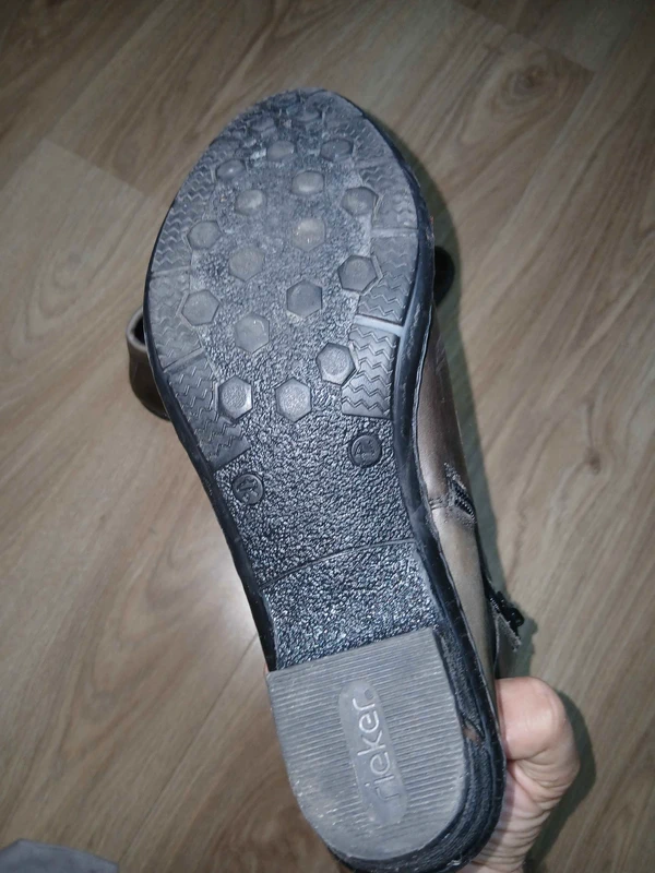 Bottines Rieker marron taupe à talon et lacets, photo 8