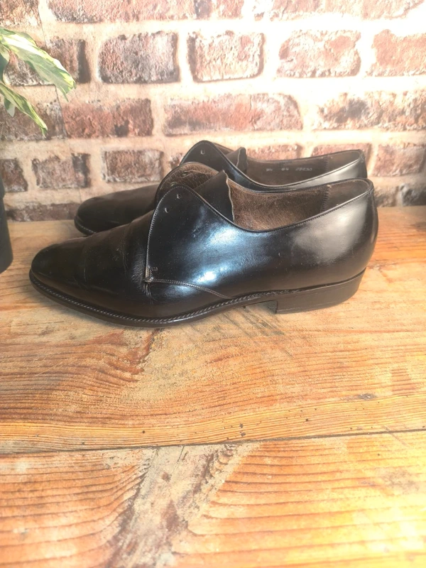 Chaussures de ville vintage en cuir noir UK 9,5 – homme, photo 5