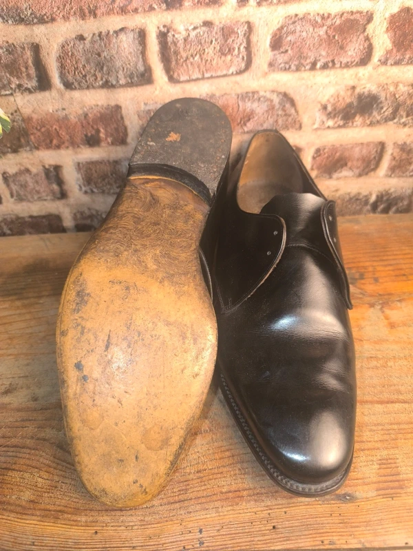Chaussures de ville vintage en cuir noir UK 9,5 – homme, photo 6