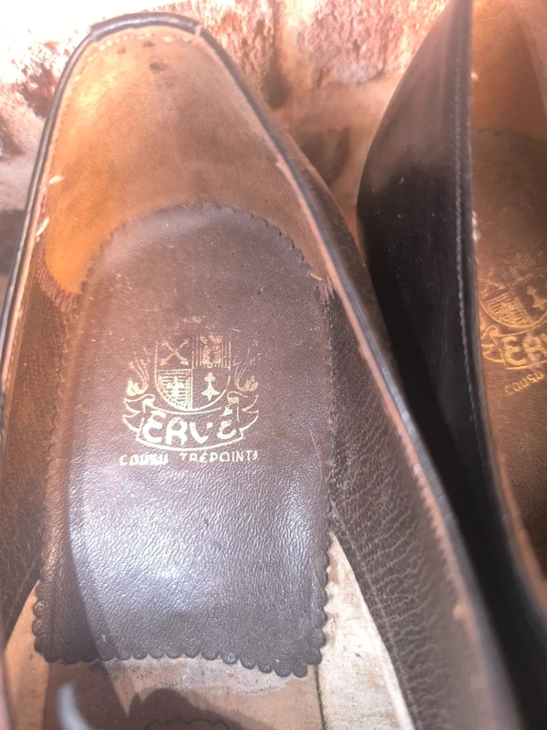 Chaussures de ville vintage en cuir noir UK 9,5 – homme, photo 7