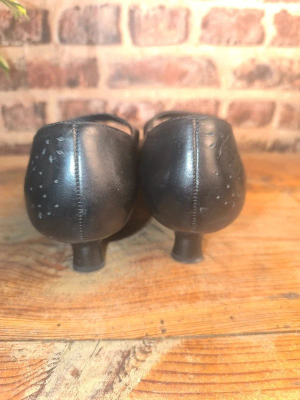 Escarpins babies Emilio Luca X noirs en cuir, photo 4