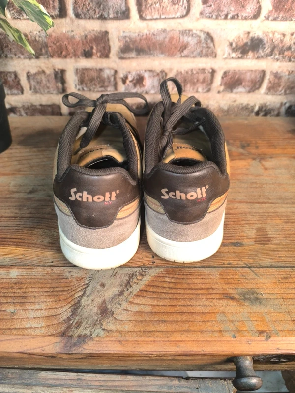 Baskets Schott NYC marron camel, photo 4