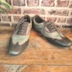 Chaussures Schmoove en cuir bicolore kaki et marron