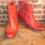 Bottines compensées Mano en cuir rouge