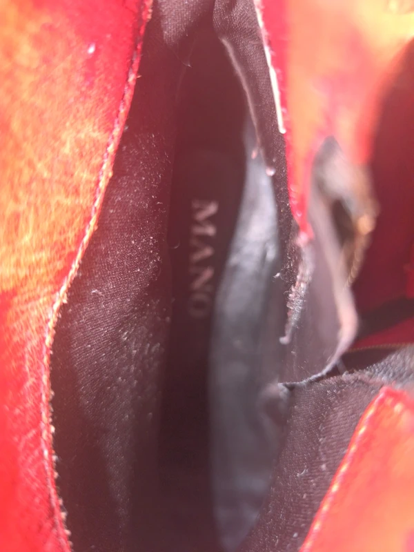 Bottines compensées Mano en cuir rouge, photo 5